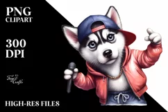 Watercolor Siberian Husky Hip Hop Singer Product Image 1