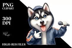 Watercolor Siberian Husky Hip Hop Singer Product Image 3