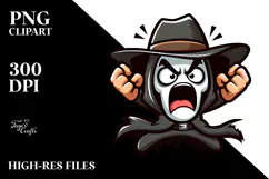 Cartoon Reaper with Hat, Transparent PNG Product Image 2