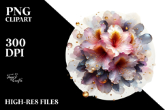 Glossy Rhododendron Splash PNG Product Image 2