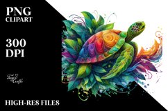 Abstract Vibrant Turtle PNG Product Image 1