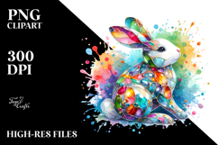 Colorful Bunny Made of , PNG Product Image 2