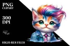 Cute Baby Cat with Cool Haircut PNG Product Image 2