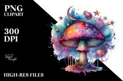 Colorful Magical Celestial Mushroom | Clipart Product Image 1