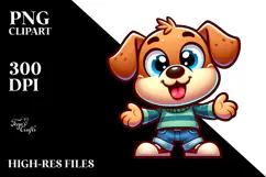Silly Cartoon Puppy, Transparent PNG Product Image 2