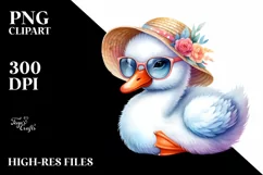 Colorful Cute Baby Swan | Clipart Product Image 1