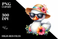 Colorful Baby Swan Sun es Sun Hat | Sublimation Clipart Product Image 3