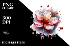 Glossy Cherry Blossom Splash PNG Product Image 2