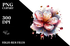 Glossy Cherry Blossom Splash PNG Product Image 2