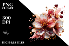 Glossy Cherry Blossom Splash PNG Product Image 2