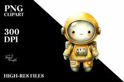 Washed Astronaut Girl, Transparent PNG Product Image 1