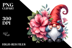 Gnome with Azalea Hat PNG Product Image 2