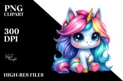 Cute Unicorn with Cool Haircut PNG Product Image 2