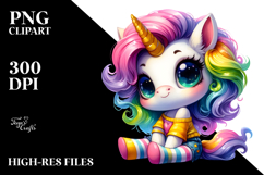 Cute Unicorn with Cool Haircut PNG Product Image 2
