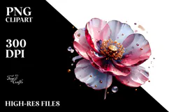 Glossy Poppy Splash PNG Product Image 2