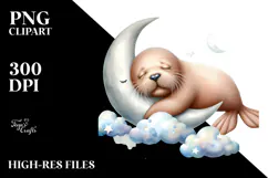 Dreamy Baby Walrus, Transparent PNG Product Image 2