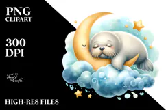 Dreamy Baby Walrus, Transparent PNG Product Image 2