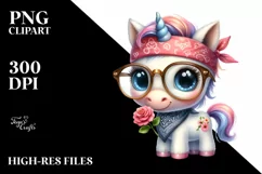 Expressive Baby Unicorn with Fancy es | Sublimation | Product Image 1