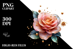 Rose with Golden Insertions PNG Product Image 2