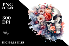 Skull Made of Flowers PNG Product Image 2