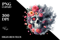 Skull Made of Flowers PNG Product Image 2