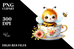 Baby Bee Teacup | Sublimation Clipart Product Image 2