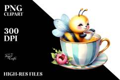 Baby Bee Teacup Clipart Product Image 2