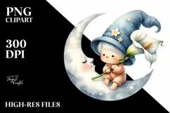 Watercolor Baby GNOME with Big Hat, Calla Lily Product Image 2