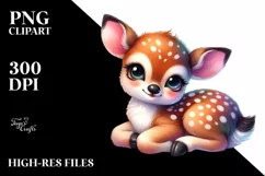 Resting Baby Deer by Carousel | Sublimation Clipart Product Image 1