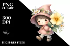 Watercolor Baby GNOME with Big Hat, Primrose Product Image 2