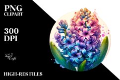 Shiny Stained Hyacinth Round Wood | Sublimation | Clipart Product Image 3