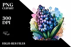 s"tained Hyacinth Round Wood | Sublimation Clipart Product Image 1