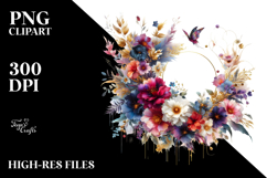 Floral Frame Wild Flowers Clipart Product Image 2