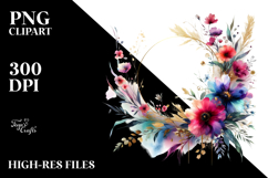 Floral Frame Wild Flowers Clipart Product Image 2