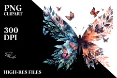 Bird with Butterfly Silhouettes, Transparent PNG Product Image 2