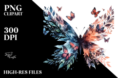 Bird with Butterfly Silhouettes, Transparent PNG Product Image 2