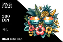Vintage Tropical Beach Sunglasses PNG Product Image 2