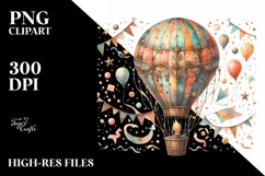 Watercolor Vintage Hot Air Balloon Confetti Product Image 3
