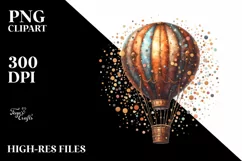 Watercolor Vintage Hot Air Balloon Confetti Product Image 1