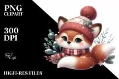 Digital Painting Cute Baby Fox PNG Product Image 2