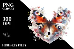 Spring Butterfly Flower Painting, PNG Product Image 2