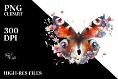 Butterfly with Spring Flowers PNG Product Image 2