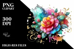 Watercolor Luxury Flower Splash Clipart Product Image 3