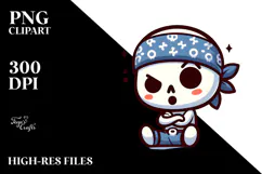 Cute Skull with Bandana PNG Product Image 2