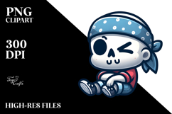 Ridiculously Cute Cartoon Skull PNG Product Image 2