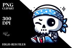 Ridiculously Cute Cartoon Skull PNG Product Image 2