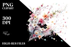 Spring Petals Tumbling in the Wind | Sublimation | Clipart Product Image 1
