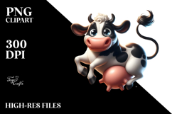 Goofy Holstein Cow PNG Product Image 2