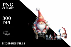 Cute Santa with Gnomes, High-Res PNG Product Image 3