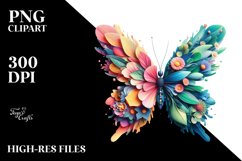 Abstract Vibrant Butterfly PNG Product Image 1